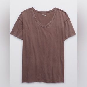Aerie Distressed V-Neck Boyfriend T-Shirt